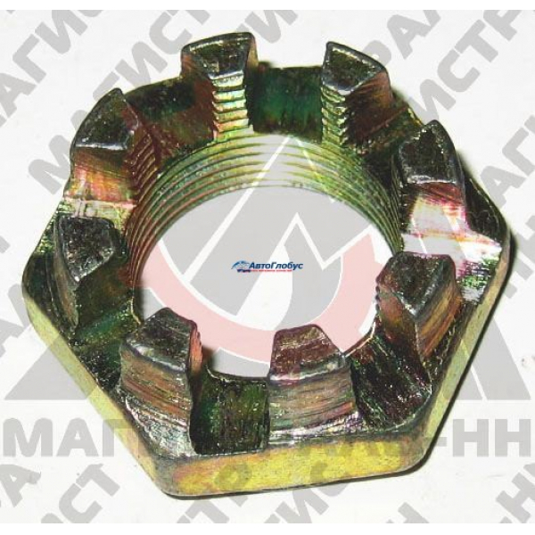 Гайка М24х1,5 корончатая поворотного кулака (ступицы) 2410, 3102
