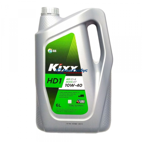 Масло KIXX моторное 10W40 HD1 Diesel CI-4/SL 6 л. (синтетика)