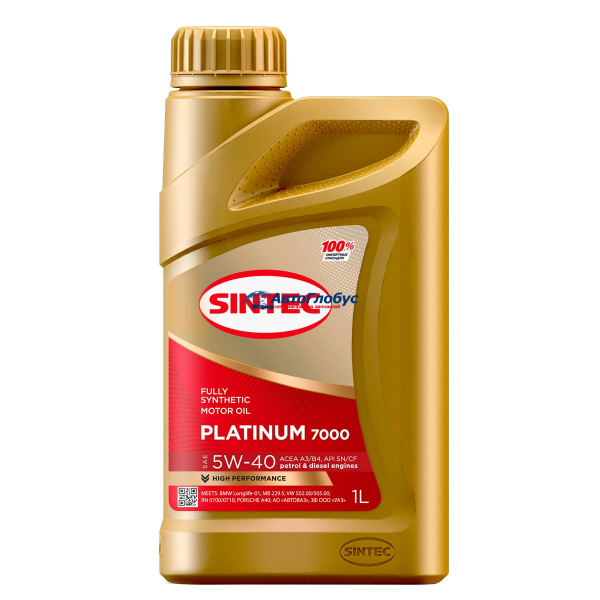 Масло SINTEC моторное 5W40 Платинум 1л. (синтетика)