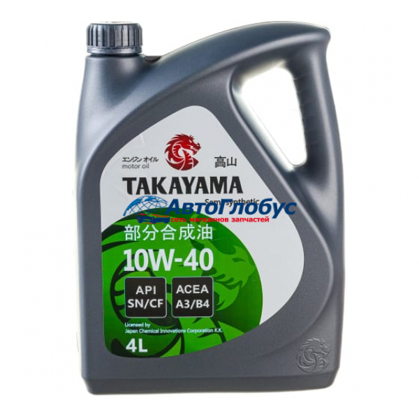 Масло TAKAYAMA моторное 10W40 4л. (полусинтетика) (пластик)