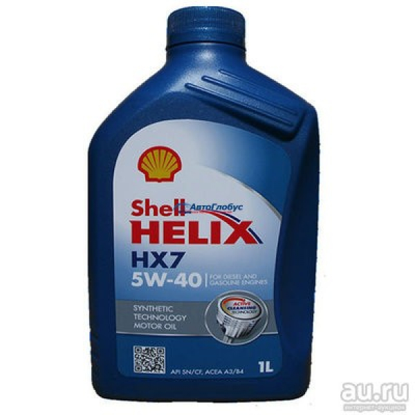 Масло Shell моторное 5W40 Helix HX7 Plus 1л. (полусинтетика)