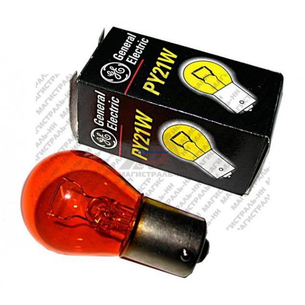 Лампа 12V 21W одноконт. желтая (смещ.ус) BAU15s